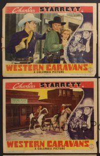 9c557 WESTERN CARAVANS 5 LCs '39 cowboy Charles Starrett, sexy Iris Meredith!