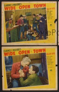 9c719 WIDE OPEN TOWN 3 LCs '41 Boyd as Hopalong Cassidy handles bad guys Glenn Strange & Victor Jory