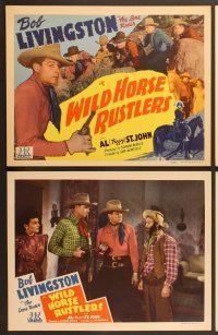 9c414 WILD HORSE RUSTLERS 8 LCs '43 Bob Livingston as The Lone Rider, Al 'Fuzzy' St. John!