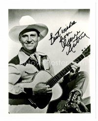 9d084 GENE AUTRY signed 8x10 REPRO still '80s wonderful smiling portrait with guitar!
