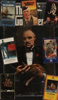 9d037 LOT OF 8 VHS CASSETTE TAPES lot '90s Godfather, Graduate, Taxi Driver, Dity Dozen, Hud & more!