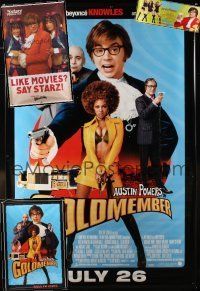 9d052 LOT OF 4 UNFOLDED AUSTIN POWERS VINYL BANNERS lot '99 - '02 Goldmember, Spy Who Shagged Me!