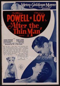 9d289 AFTER THE THIN MAN English pressbook '36 William Powell, Myrna Loy & Asta the dog too!