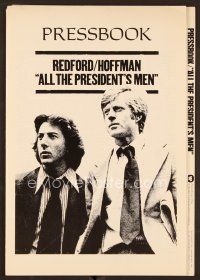 9d292 ALL THE PRESIDENT'S MEN pressbook '76 Dustin Hoffman & Robert Redford as Woodward & Bernstein!
