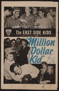 9d352 MILLION DOLLAR KID pressbook R40s East Side Kids, Leo Gorcey & Huntz Hall fight with Gabe Dell