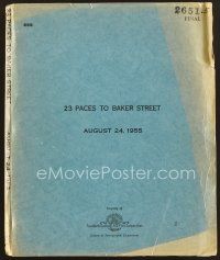 9d226 23 PACES TO BAKER STREET final draft script August 24, 1955, screenplay by Nigel Balchin!