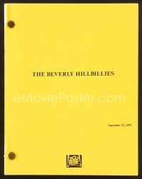 9d231 BEVERLY HILLBILLIES script Sept 25, 1992, screenplay by Mark Rosenthal & Lawrence Konner!
