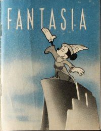 9d185 FANTASIA Danish program '51 artwork of Mickey Mouse + Walt Disney shown, cartoon classic!