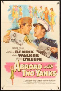 9e033 ABROAD WITH 2 YANKS 1sh '44 Marines William Bendix & Dennis O'Keefe lust after Helen Walker!