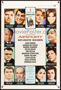 9e046 AIRPORT 1sh '70 Burt Lancaster, Dean Martin, Jacqueline Bisset, Jean Seberg!