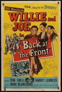 9e102 BACK AT THE FRONT 1sh '52 the hilarious G.I.s Tom Ewell & Harvey Lembeck are back!