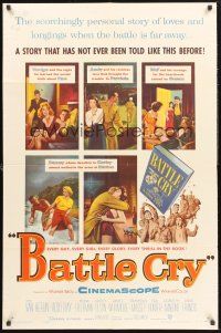9e127 BATTLE CRY 1sh '55 Van Heflin, Tab Hunter, James Whitmore, Aldo Ray!