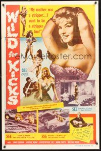 9e130 BEAT GIRL 1sh '61 my mother was a stripper... I want to be one too, Wild For Kicks!