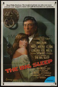 9e154 BIG SLEEP 1sh '78 art of Robert Mitchum & sexy Candy Clark by Richard Amsel!