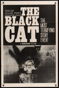 9e166 BLACK CAT 1sh '66 Edgar Allan Poe, Robert Frost, Robyn Baker, cool horror image!
