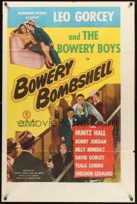 9e200 BOWERY BOMBSHELL 1sh '46 Bowery Boys Leo Gorcey & Huntz Hall romancing and at gunpoint!