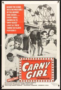 9e237 CARNY GIRL 1sh '70 Frank Garto, directed, Lucky Kargo, Suzzan Landow, carnival sexploitation!