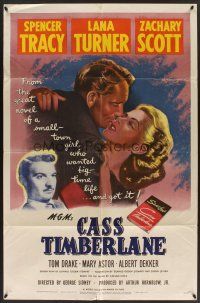 9e242 CASS TIMBERLANE 1sh '48 Spencer Tracy proposes to much younger beautiful Lana Turner!