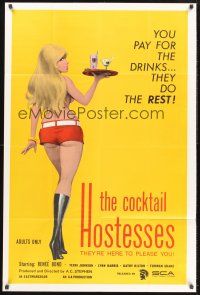9e269 COCKTAIL HOSTESSES 1sh '73 written by Ed Wood, artwork of sexiest waitress!
