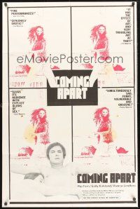 9e276 COMING APART 1sh '69 Rip Torn, Sally Kirkland & Viveca Lindfors!