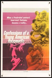 9e279 CONFESSIONS OF A YOUNG AMERICAN HOUSEWIFE 1sh '78 sexy images of couple making love!