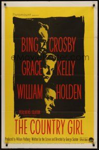 9e283 COUNTRY GIRL 1sh '54 Grace Kelly, Bing Crosby, William Holden, by Clifford Odets!