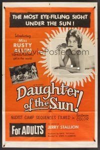 9e308 DAUGHTER OF THE SUN 1sh '62 Herschell Lewis, Rusty Allen, nudists!