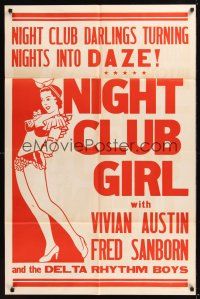 9e668 NIGHT CLUB GIRL 1sh '44 Vivian Austin, great artwork of sexy dancer!