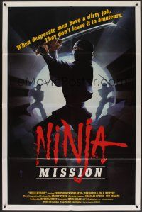 9e676 NINJA MISSION int'l 1sh '84 Mats Helge, ninja art, desperate men with a dirty job!