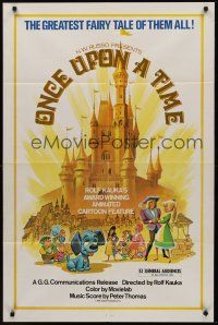 9e685 ONCE UPON A TIME 1sh '76 cool cartoon art of cute puppy & castle!