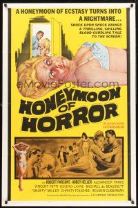 9e691 ORGY OF THE GOLDEN NUDES 1sh '64 sexy image, Honeymoon of Horror!