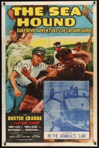 9e776 SEA HOUND Chap8 1sh R55 Buster Crabbe, serial, In the Admiral's Lair!