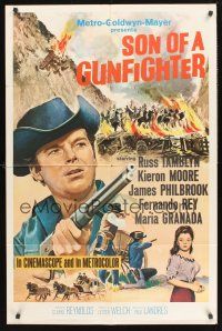 9e819 SON OF A GUNFIGHTER 1sh '66 Russ Tamblyn as Johnny Ketchum, Kieron Moore, cool western art!
