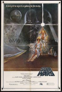 9e838 STAR WARS style A 1sh '77 George Lucas classic sci-fi epic, great art by Tom Jung!