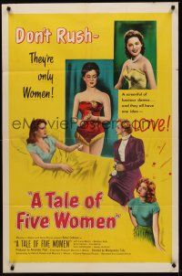 9e869 TALE OF FIVE WOMEN 1sh '52 sexy Gina Lollobridiga has a screenful of curves!