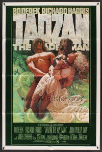 9e874 TARZAN THE APE MAN advance 1sh '81 art of sexy Bo Derek & O'Keefe by James H. Michaelson!
