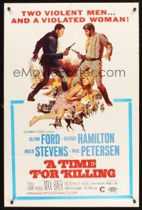9e904 TIME FOR KILLING 1sh '67 art of Glenn Ford, George Hamilton & sexy Inger Stevens!