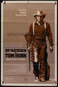 9e908 TOM HORN 1sh '80 they couldn't bring enough men to bring Steve McQueen down!