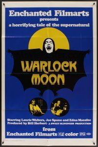 9e950 WARLOCK MOON 1sh '75 Laurie Walters in a horrifying tale of the supernatural!
