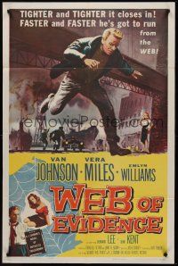 9e958 WEB OF EVIDENCE 1sh '59 Cronin's Beyond This Place, Van Johnson & Vera Miles in England!