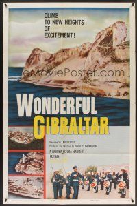 9e987 WONDERFUL GIBRALTAR 1sh '59 travelogue documentary, climb to new heights of excitement!