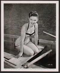 9f026 LUANA PATTEN 3 8x10 stills '56 posing on a rowboat in super sexy swimsuit!