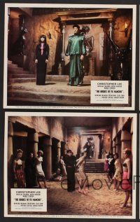 9f037 BRIDES OF FU MANCHU 8 color English FOH LCs '66 Asian villain Christopher Lee!