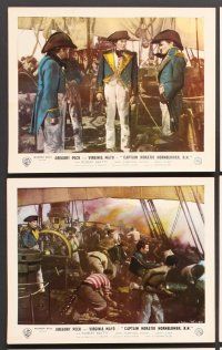 9f045 CAPTAIN HORATIO HORNBLOWER 8 color English FOH LCs R60s Gregory Peck & pretty Virginia Mayo!