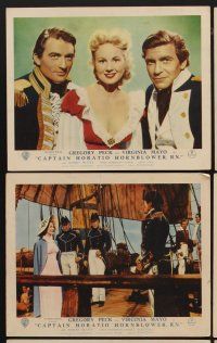 9f044 CAPTAIN HORATIO HORNBLOWER 8 color English FOH LCs '51 Gregory Peck, Virginia Mayo