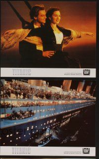 9f398 TITANIC 8 color 8x10 stills '97 Leonardo DiCaprio, Kate Winslet, directed by James Cameron