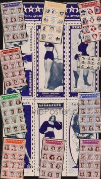 9g021 LOT OF 11 COLLECTOR STAMP SHEETS POSTERS '40s all the top stars from that decade!
