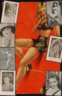 9g026 LOT OF 8 POSTCARD-LIKE ITEMS '20s-40s tennis player Bobby Riggs, 1920s stars & more!