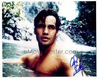 9g070 BILLY ZANE signed color 8x10 REPRO still '02 barechested close up swimming in river!