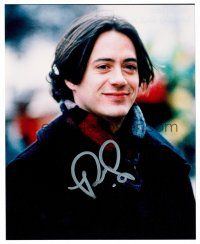 9g105 ROBERT DOWNEY JR. signed color 8x10 REPRO still '01 smiling portrait with long hair!
